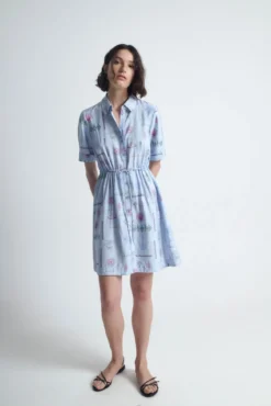 Vestido estampado fluído