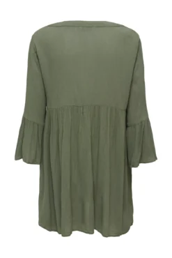 Vestido fluido manga média