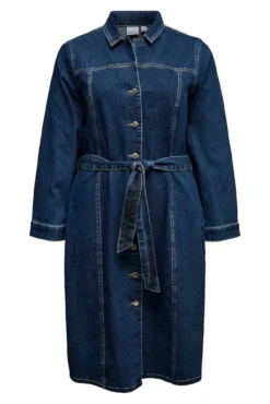 Vestido jeans curto plus size