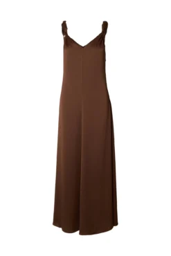 Vestido longo com alças trançadas