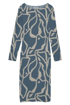 Vestido longo estampado bodycon