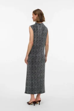 Vestido longo manga com glitter