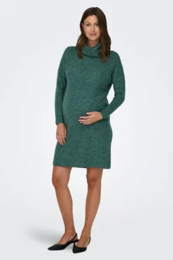 Vestido malha pré-mamã em tricô com gola