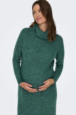Vestido malha pré-mamã em tricô com gola