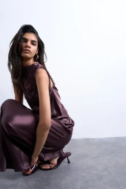 Vestido maxi longo em viscose LENZING™ ECOVERO™
