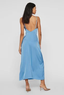 Vestido midi acetinado de festa