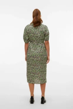 Vestido midi camisero maternity de lactância