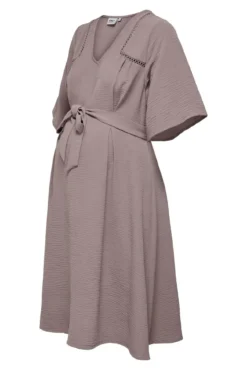 Vestido midi decote V maternity