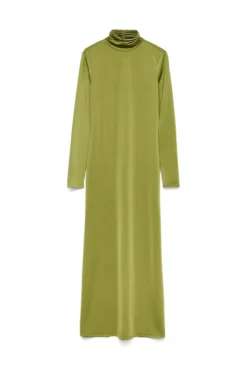 Vestido midi de gola alta