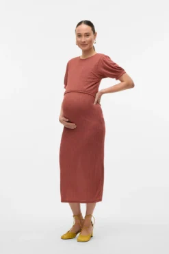 Vestido midi de malha fina para maternity