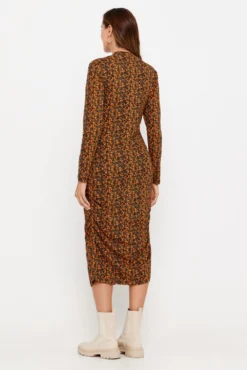 Vestido midi de manga comprida maternity