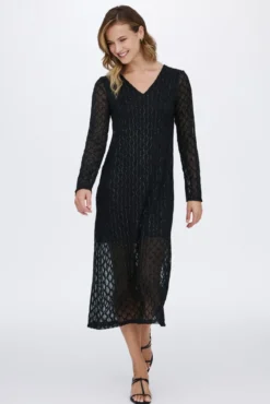 Vestido midi de manga comprida