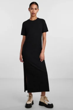Vestido midi de manga curta