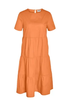 Vestido midi de manga curta