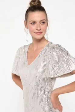 Vestido midi de paetê