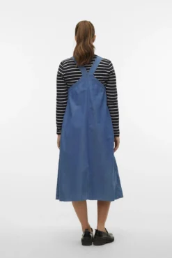 Vestido midi de tirantes vaqueiros maternity