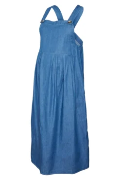 Vestido midi de tirantes vaqueiros maternity