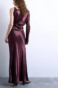 Vestido midi de um ombro só