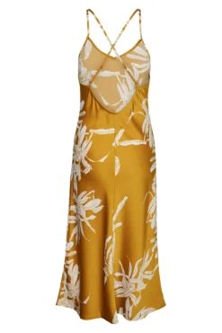 Vestido midi efeito acetinado