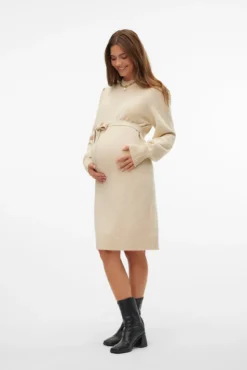 Vestido midi em malha para maternity