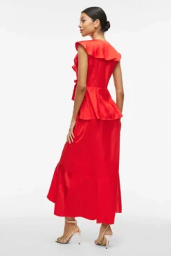 Vestido midi envelope de cetim