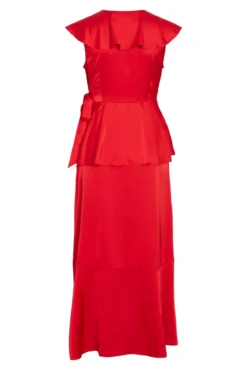 Vestido midi envelope de cetim