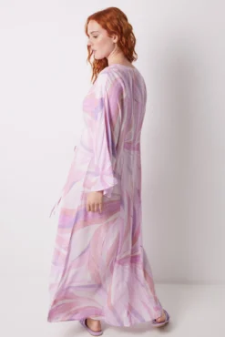 Vestido midi geométrico todo em viscose