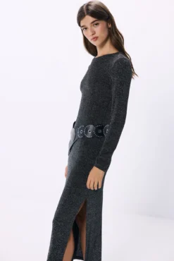 Vestido midi lurex