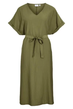 Vestido midi manga 2/4 com viscose