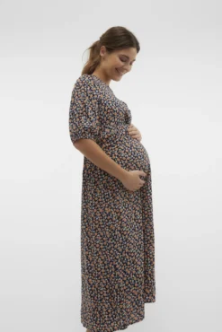 Vestido midi manga 2/4 maternity