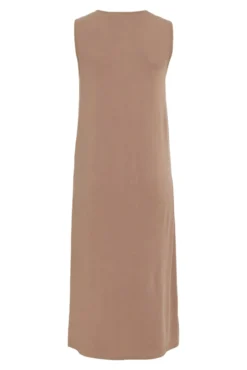 Vestido midi mangas com Tencel