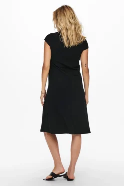 Vestido midi maternity com botões