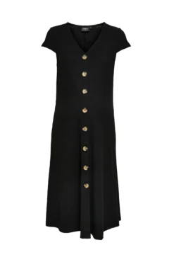 Vestido midi maternity com botões