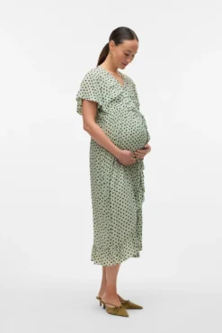Vestido midi maternity e amamentação