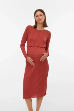 Vestido midi para maternity e amamentação