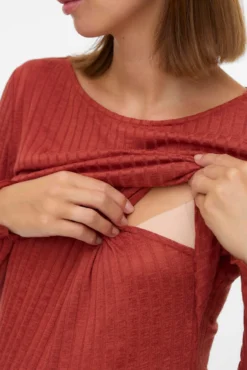 Vestido midi para maternity e amamentação