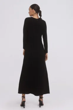 Vestido midi preto