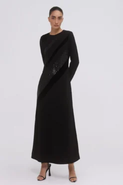 Vestido midi preto