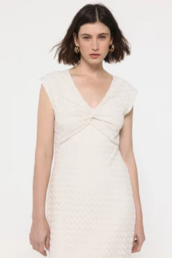 Vestido midi rendilhado