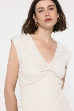 Vestido midi rendilhado