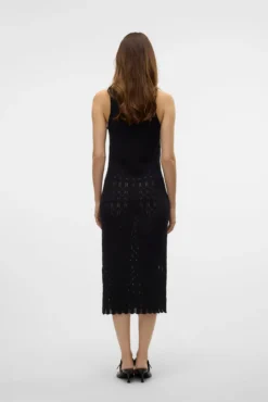 Vestido midi rendilhado