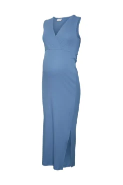 Vestido midi sem mangas maternity e amamentação