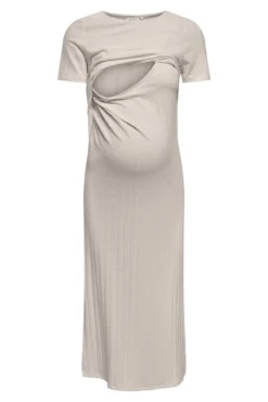 Vestido midi sem mangas maternity e amamentação