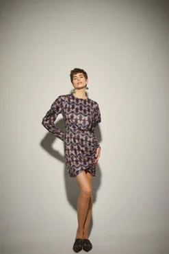 Vestido Mini Acetinado Borboletas