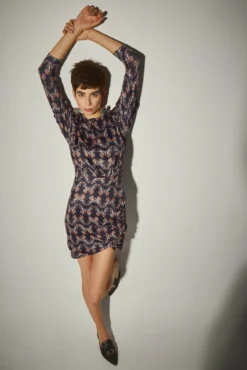 Vestido Mini Acetinado Borboletas