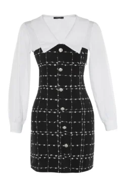 Vestido mini com gola camiseira