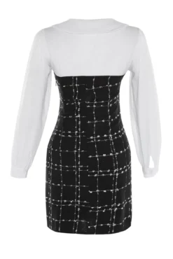 Vestido mini com gola camiseira