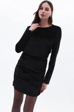 Vestido mini veludo