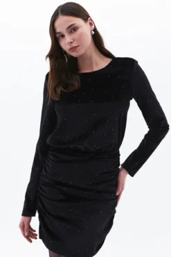 Vestido mini veludo