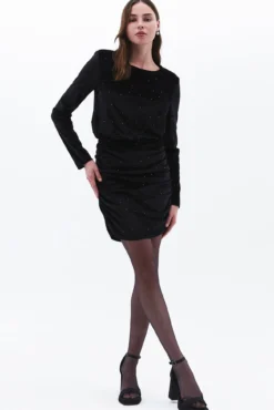 Vestido mini veludo
